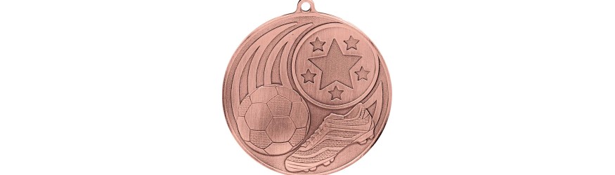50MM ICONIC FOOTBALL BALL MEDAL - GOLD, SILVER & BRONZE